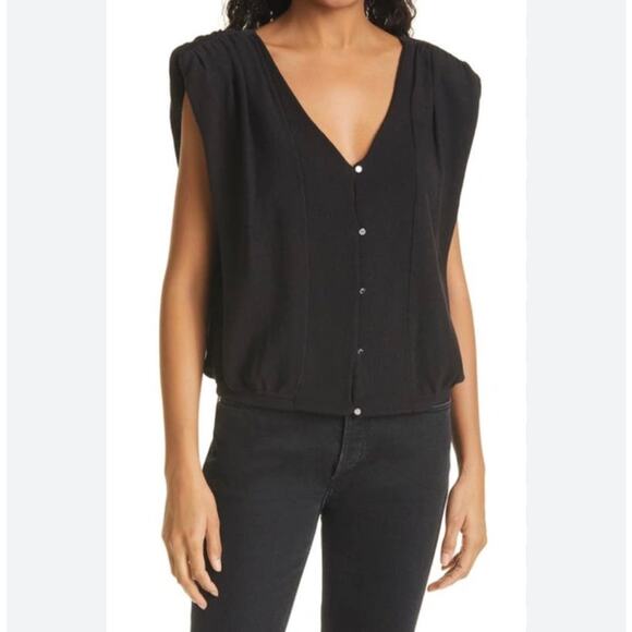 INDUSTRY | Women's Cotton Blend Black Sleeveless Cardigan Mod Buttons NEW Medium - Picture 1 of 10